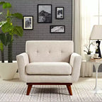 Engage Upholstered Armchair Beige - Modway: Comfortable Seating, Tufted Back, Wood Legs