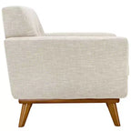 Fauteuil rembourré Engage beige - Modway : Assise confortable, dossier capitonné, pieds en bois