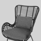 Chalet Moderne Bohème Ensemble de conversation gris – Christopher Knight Home : Osier et cadre en métal, ensemble de patio 4 pièces
