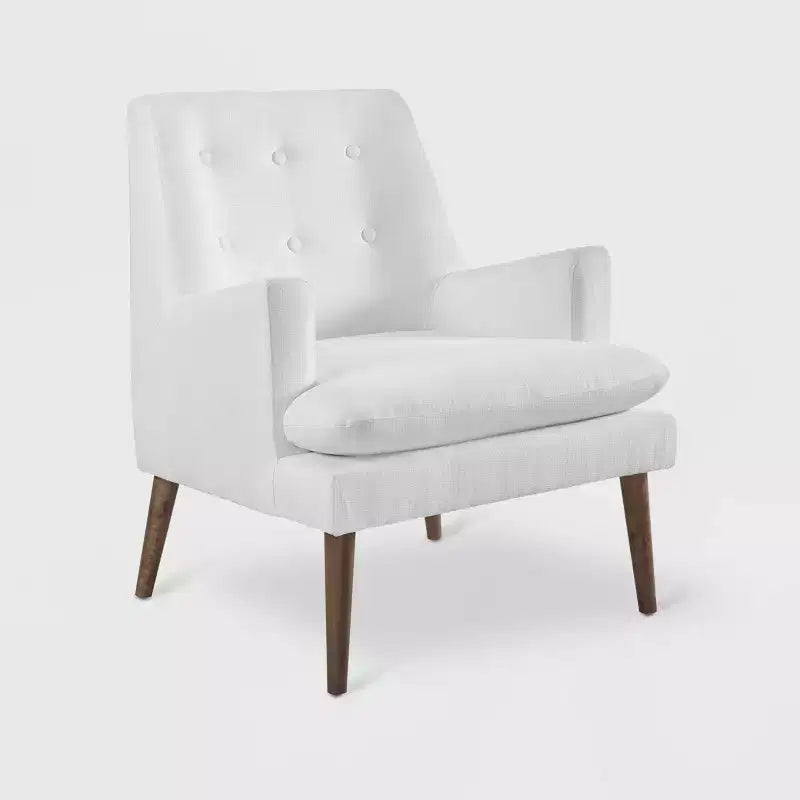 Chaise Longue Rembourrée Blanche Leisure - Modway : Milieu de Siècle Moderne, Accent de Chambre, Mousse Haute Densité