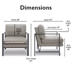 Fauteuil d'appoint Russell à structure en métal bronze gris - Finch : Polyester capitonné, Fauteuil club moderne avec capacité de 113 kg