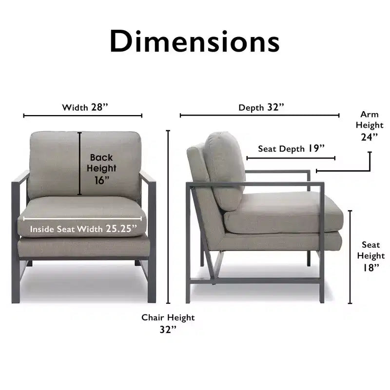 Fauteuil d'appoint Russell à structure en métal bronze gris - Finch : Polyester capitonné, Fauteuil club moderne avec capacité de 113 kg