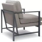 Fauteuil d'appoint Russell à structure en métal bronze gris - Finch : Polyester capitonné, Fauteuil club moderne avec capacité de 113 kg