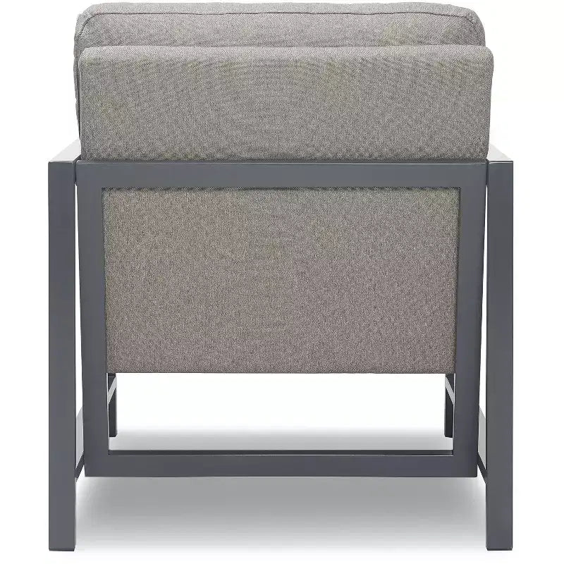 Fauteuil d'appoint Russell à structure en métal bronze gris - Finch : Polyester capitonné, Fauteuil club moderne avec capacité de 113 kg