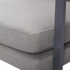 Fauteuil d'appoint Russell à structure en métal bronze gris - Finch : Polyester capitonné, Fauteuil club moderne avec capacité de 113 kg