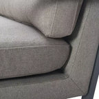 Fauteuil d'appoint Russell à structure en métal bronze gris - Finch : Polyester capitonné, Fauteuil club moderne avec capacité de 113 kg