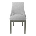 HomePop Chaise d'appoint rembourrée Neutre : Chaise d'appoint sans accoudoirs en polyester, dossier incurvé, cadre en contreplaqué
