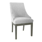 HomePop Chaise d'appoint rembourrée Neutre : Chaise d'appoint sans accoudoirs en polyester, dossier incurvé, cadre en contreplaqué
