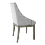HomePop Chaise d'appoint rembourrée Neutre : Chaise d'appoint sans accoudoirs en polyester, dossier incurvé, cadre en contreplaqué