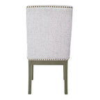 HomePop Chaise d'appoint rembourrée Neutre : Chaise d'appoint sans accoudoirs en polyester, dossier incurvé, cadre en contreplaqué