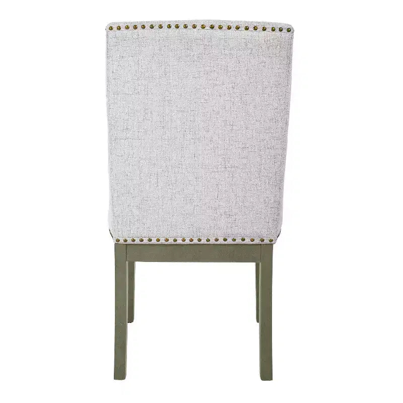 HomePop Chaise d'appoint rembourrée Neutre : Chaise d'appoint sans accoudoirs en polyester, dossier incurvé, cadre en contreplaqué