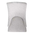 HomePop Chaise d'appoint rembourrée Neutre : Chaise d'appoint sans accoudoirs en polyester, dossier incurvé, cadre en contreplaqué
