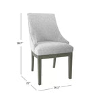 HomePop Chaise d'appoint rembourrée Neutre : Chaise d'appoint sans accoudoirs en polyester, dossier incurvé, cadre en contreplaqué