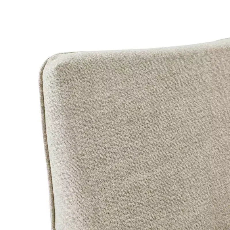 Martha Stewart London Chaise pivotante à jupe en beige texturé : Style champêtre, revêtement en polyester, cadre en bois