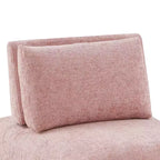 HOMES: Inside + Out Povoa Fauteuil modulaire moderne sans accoudoirs en chenille avec dossier extensible rose