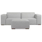 Canapé deux places avec pouf WyndenHall Biggs gris pâle
