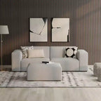 Canapé deux places avec pouf WyndenHall Biggs gris pâle