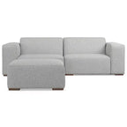Canapé deux places avec pouf WyndenHall Biggs gris pâle