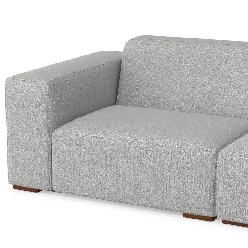 Canapé deux places avec pouf WyndenHall Biggs gris pâle