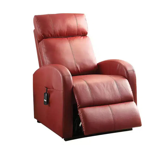 Acme Furniture Ricardo Power Recliner Sofa Red Synthetic Leather