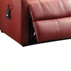 Canapé inclinable électrique Ricardo en cuir synthétique rouge Acme Furniture