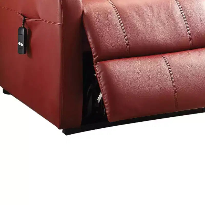 Canapé inclinable électrique Ricardo en cuir synthétique rouge Acme Furniture