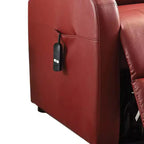 Canapé inclinable électrique Ricardo en cuir synthétique rouge Acme Furniture