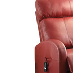 Canapé inclinable électrique Ricardo en cuir synthétique rouge Acme Furniture