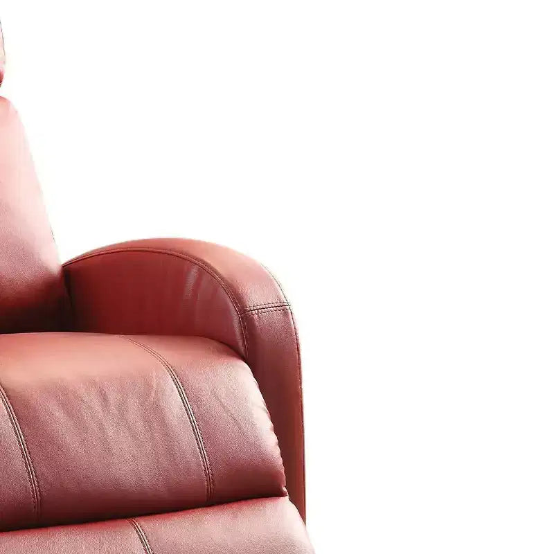 Canapé inclinable électrique Ricardo en cuir synthétique rouge Acme Furniture