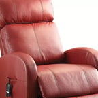 Canapé inclinable électrique Ricardo en cuir synthétique rouge Acme Furniture