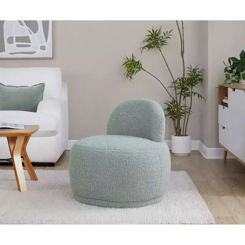 Chaise d'appoint LumiSource Kimi en fausse fourrure de mouton verte