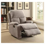 Rosia Fauteuil Inclinable à Levier Latéral Gris - Acme Furniture : Microfibre, Poignée Latérale, Porte-gobelets