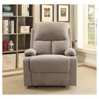 Rosia Fauteuil Inclinable à Levier Latéral Gris - Acme Furniture : Microfibre, Poignée Latérale, Porte-gobelets