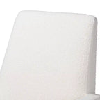 Fauteuil à bascule Yashiya rembourré en tissu bouclé et bois blanc cassé/noyer marron - Baxton Studio