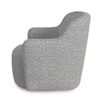Fauteuil pivotant HomePop en tissu bouclé blanc/gris