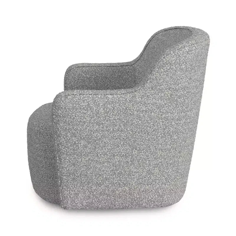 Fauteuil pivotant HomePop en tissu bouclé blanc/gris