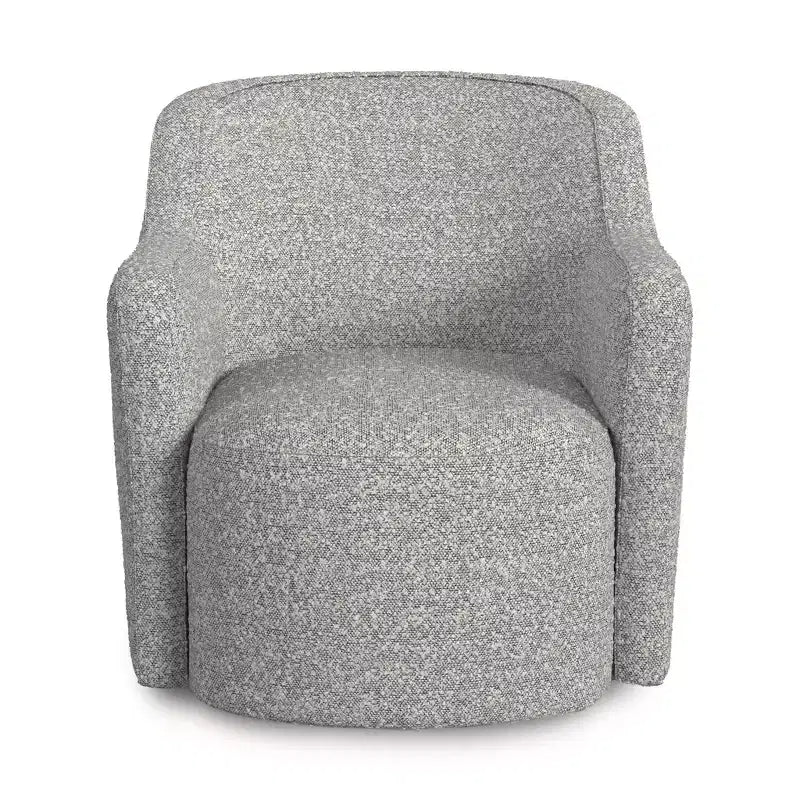 Fauteuil pivotant HomePop en tissu bouclé blanc/gris