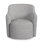 Fauteuil pivotant HomePop en tissu bouclé blanc/gris