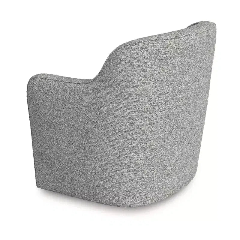 Fauteuil pivotant HomePop en tissu bouclé blanc/gris