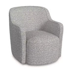 Fauteuil pivotant HomePop en tissu bouclé blanc/gris
