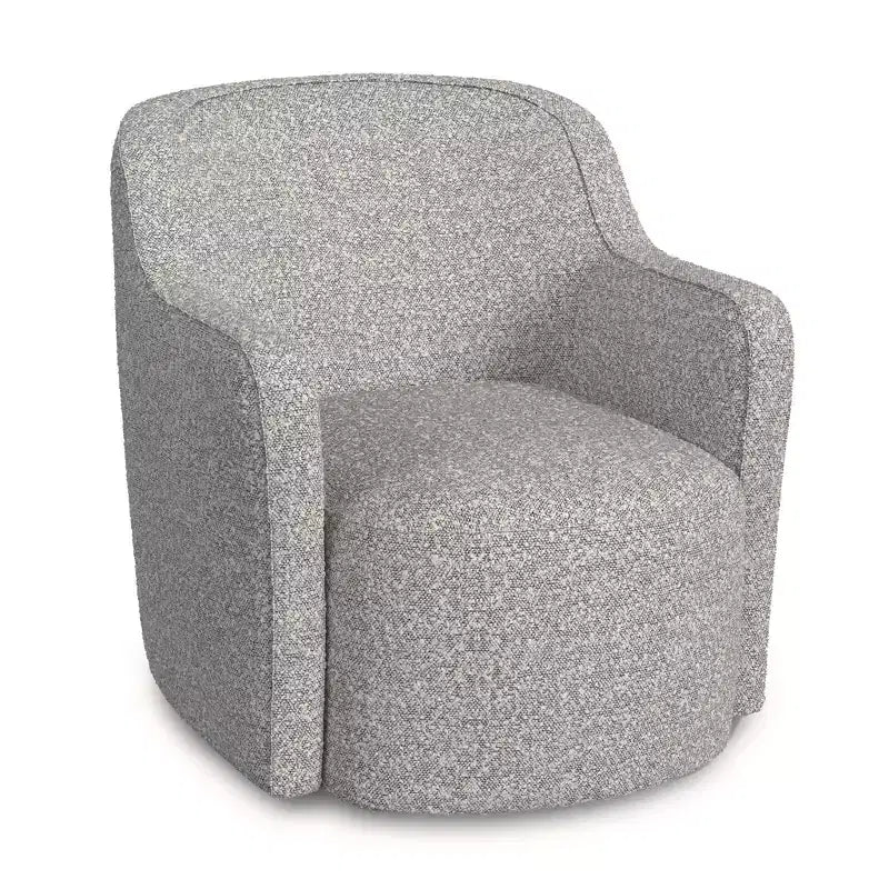 Fauteuil pivotant HomePop en tissu bouclé blanc/gris