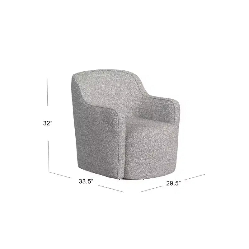 Fauteuil pivotant HomePop en tissu bouclé blanc/gris