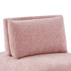 HOMES: Inside + Out Povoa, Chaise sans accoudoirs trapézoïdale modulaire moderne en chenille avec dossier extensible, Rose