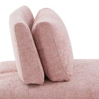 HOMES: Inside + Out Povoa, Chaise sans accoudoirs trapézoïdale modulaire moderne en chenille avec dossier extensible, Rose
