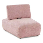 HOMES: Inside + Out Povoa, Chaise sans accoudoirs trapézoïdale modulaire moderne en chenille avec dossier extensible, Rose