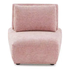 HOMES: Inside + Out Povoa, Chaise sans accoudoirs trapézoïdale modulaire moderne en chenille avec dossier extensible, Rose