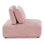 HOMES: Inside + Out Povoa, Chaise sans accoudoirs trapézoïdale modulaire moderne en chenille avec dossier extensible, Rose