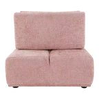 HOMES: Inside + Out Povoa, Chaise sans accoudoirs trapézoïdale modulaire moderne en chenille avec dossier extensible, Rose