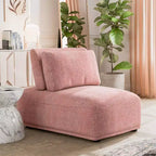 HOMES: Inside + Out Povoa, Chaise sans accoudoirs trapézoïdale modulaire moderne en chenille avec dossier extensible, Rose