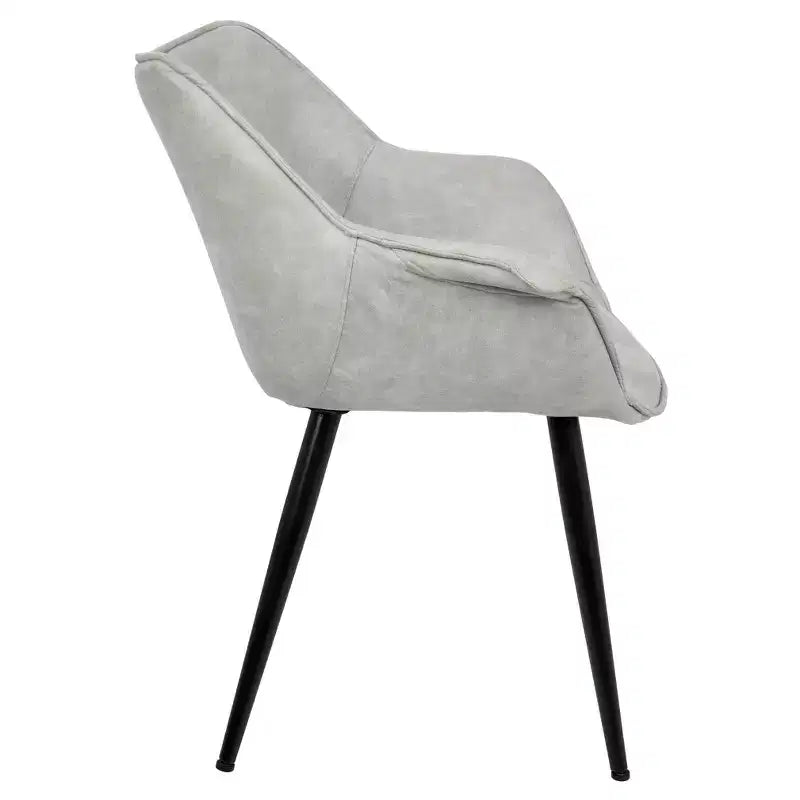 Lot de 2 chaises d'appoint contemporaines Wrangler gris clair - Lumisource : revêtement en suédine, pieds en métal, coussins attachés